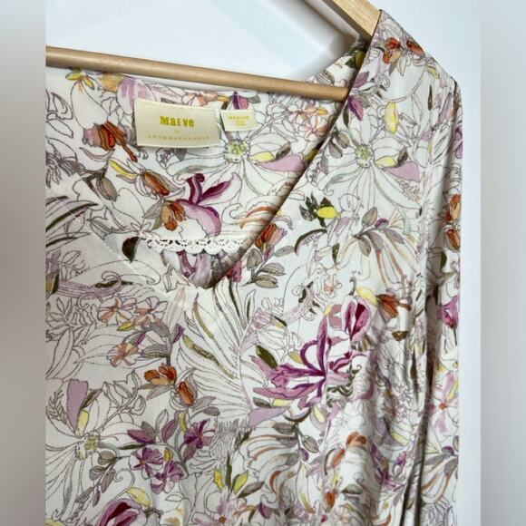 Maeve by Anthropologie Floral Printed Blouse Long Sleeve - Picture 5 of 5